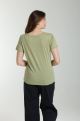 Tee shirt col v manches courtes femme Maddy Vert Sauge(Kaki)