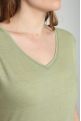Tee shirt col v manches courtes femme Maddy Vert Sauge(Kaki)
