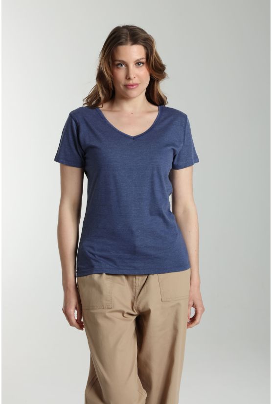 Tee shirt col v manches courtes femme Maddy Twilight Bleu(Marine) Gérard Pasquier