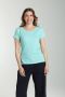 Tee shirt col rond manches courtes femme Marine Cabage(Turquoise) Gérard Pasquier