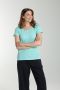 Tee shirt col rond manches courtes femme Marine Cabage(Turquoise) Gérard Pasquier
