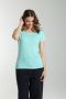 Tee shirt col rond manches courtes femme Marine Cabage(Turquoise) Gérard Pasquier