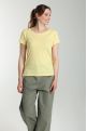 Tee shirt col rond manches courtes femme Marine Popcorn(Jaune)