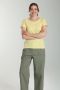 Tee shirt col rond manches courtes femme Marine Popcorn(Jaune) Gérard Pasquier