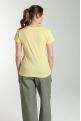 Tee shirt col rond manches courtes femme Marine Popcorn(Jaune)