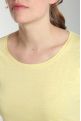 Tee shirt col rond manches courtes femme Marine Popcorn(Jaune)