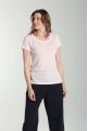 Tee shirt col rond manches courtes femme Marine Pot Pourri(Rose)