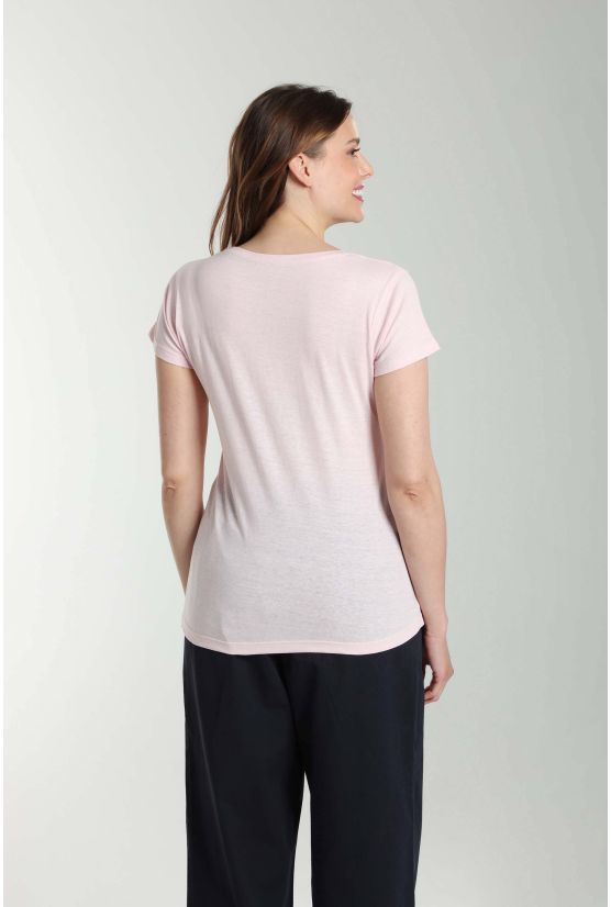 Tee shirt col rond manches courtes femme Marine Pot Pourri(Rose) Tee shirt col rond manches courtes femme Marine Pot Pourri(Rose) Gérard Pasquier