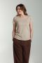 Tee shirt col rond manches courtes femme Marine Taupe Clair Gérard Pasquier