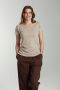 Tee shirt col rond manches courtes femme Marine Taupe Clair Gérard Pasquier