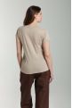 Tee shirt col rond manches courtes femme Marine Taupe Clair