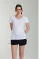 Tee shirt col rond lurex manches courtes femme Tee Summer Blanc