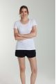 Tee shirt col rond lurex manches courtes femme Tee Summer Blanc