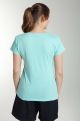Tee shirt col rond lurex manches courtes femme Tee Summer Carage(Turquoise)