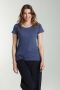 Tee shirt col rond lurex manches courtes femme Tee Summer Twilight Bleu(Marine) Gérard Pasquier