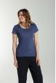 Tee shirt col rond lurex manches courtes femme Tee Summer Twilight Bleu(Marine)
