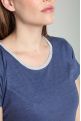 Tee shirt col rond lurex manches courtes femme Tee Summer Twilight Bleu(Marine)