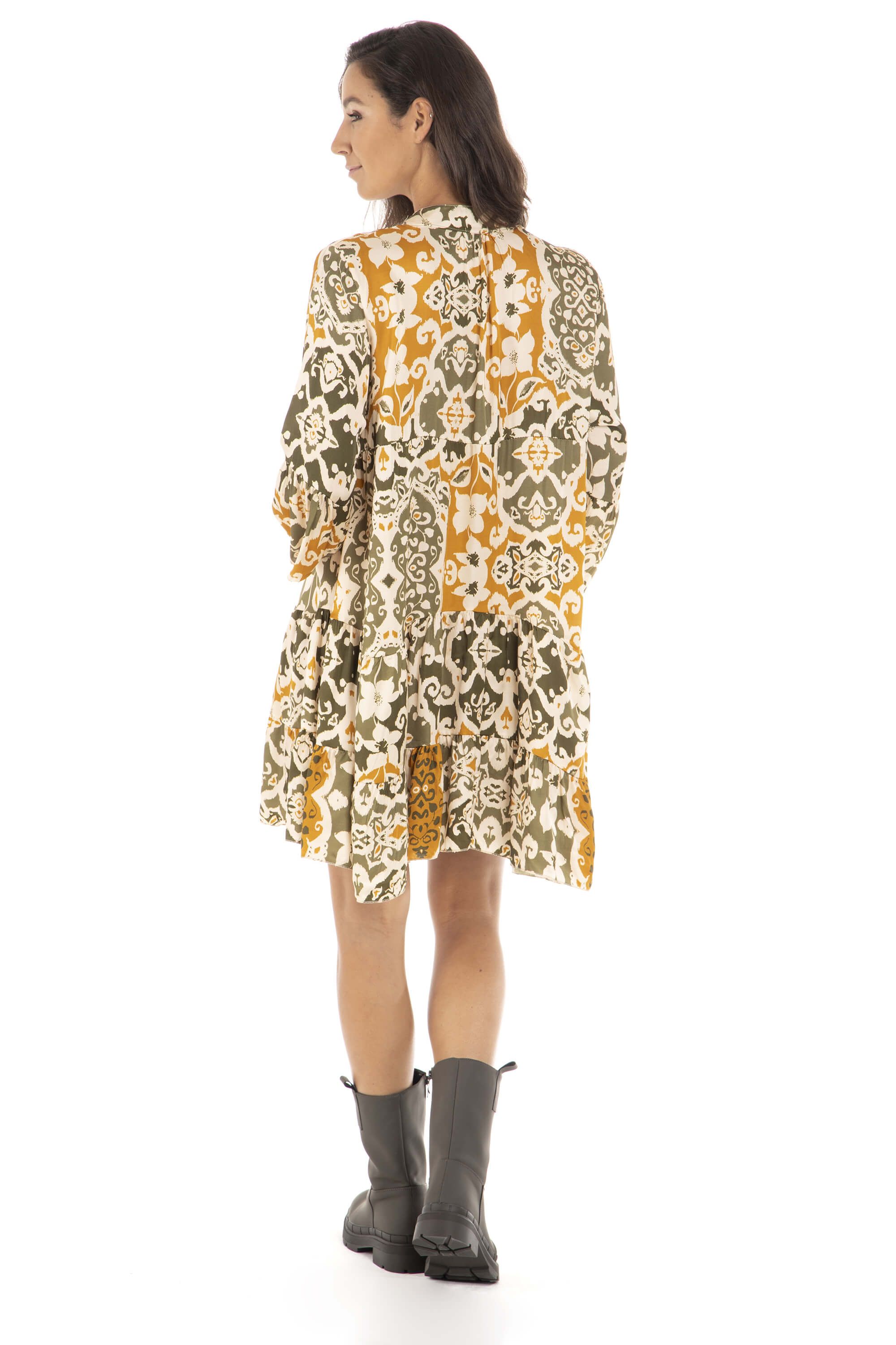 Robe Hippie Benetton Taille 36 - Couleur Brun/kaki/orange, Style Décontracté, Parfait état
